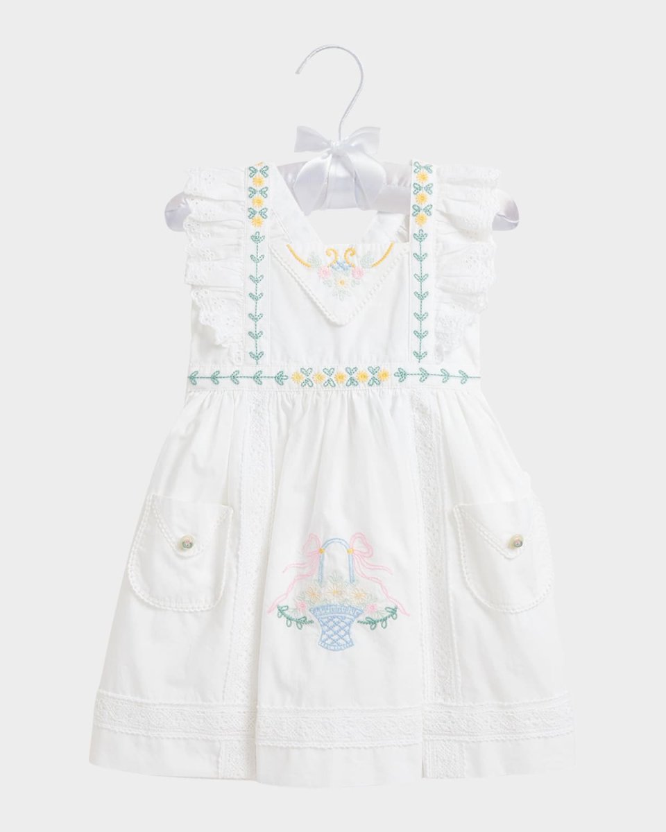 Girl's Eyelet Embroidered Floral Dress, Size 9M-24